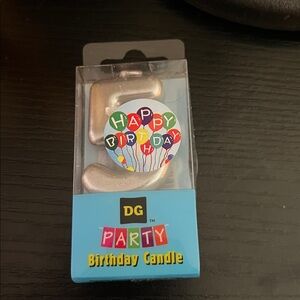 Silver Number 5 Birthday Candle